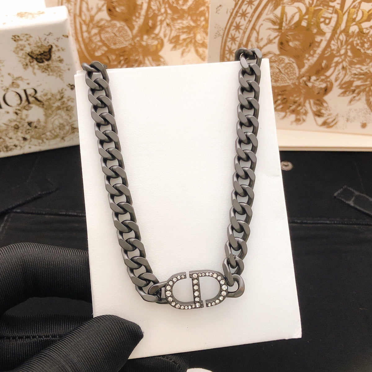 Dior Black-Finish CD Curb Necklace - product image 5