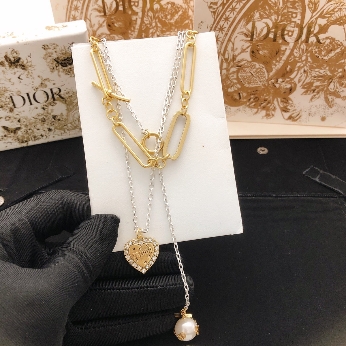 Dior Layered Medallion Pearl-Look Necklace - product image 5