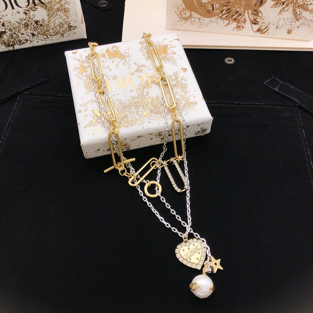 Dior Layered Medallion Pearl-Look Necklace - product image 1