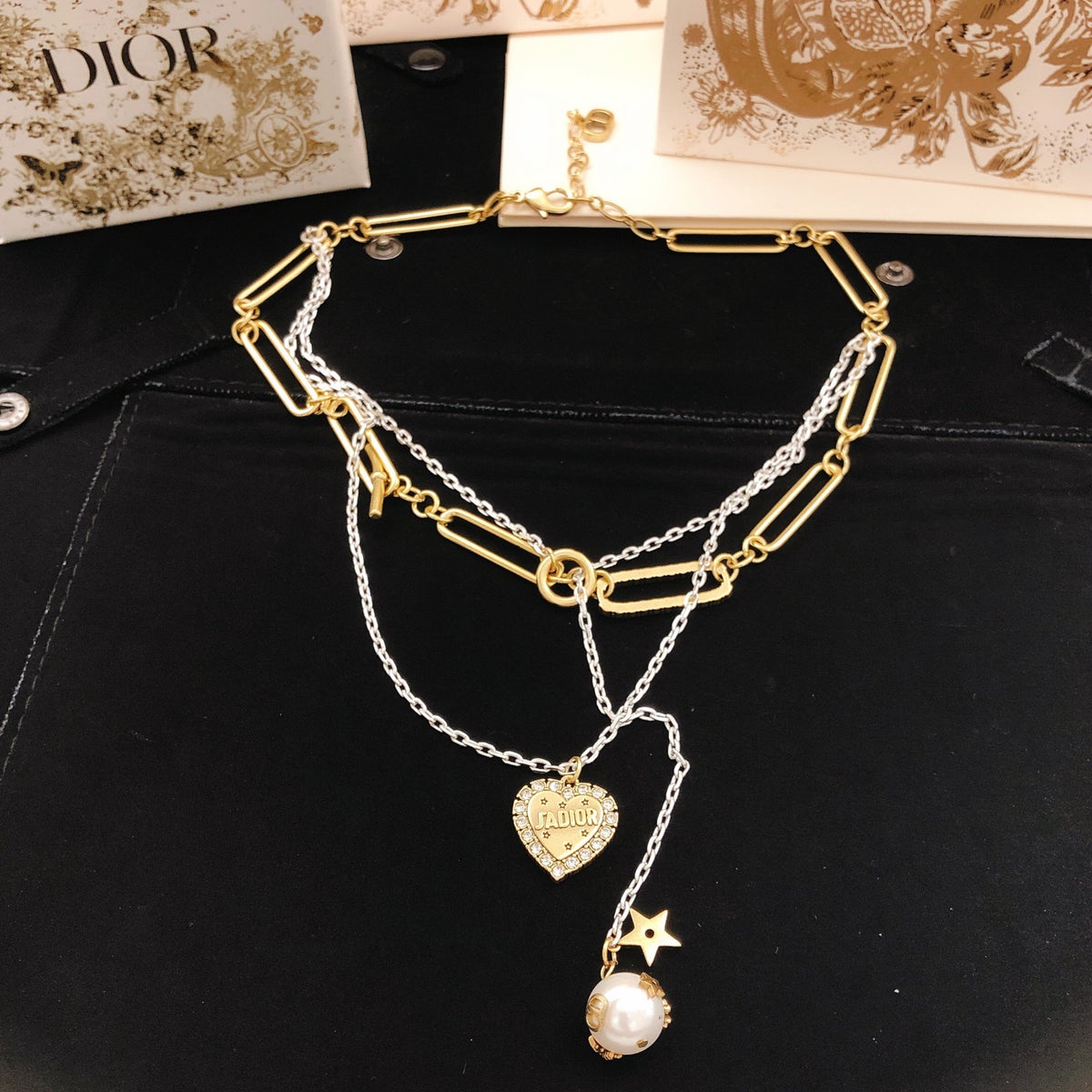 Dior Layered Medallion Pearl-Look Necklace - product image 3