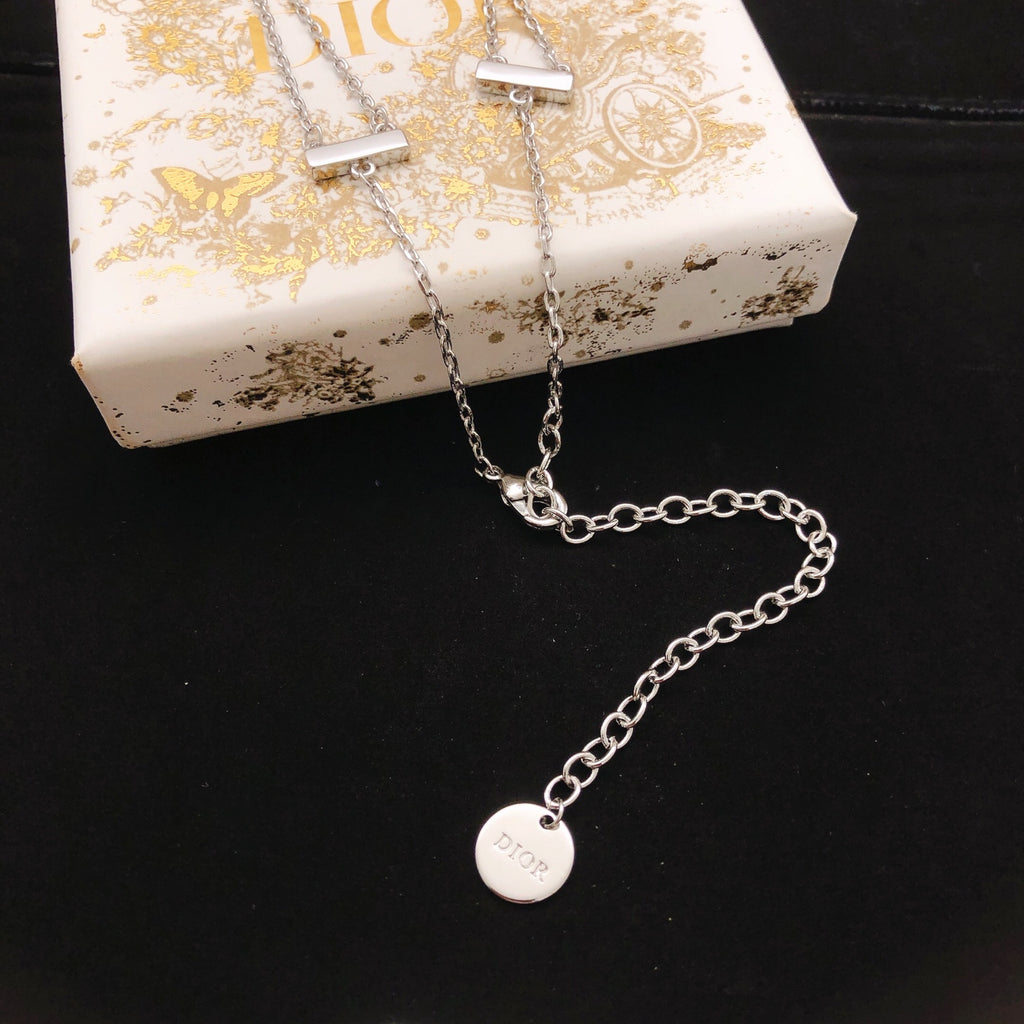 Dior Silver-Tone Floral CD Necklace - product image 2
