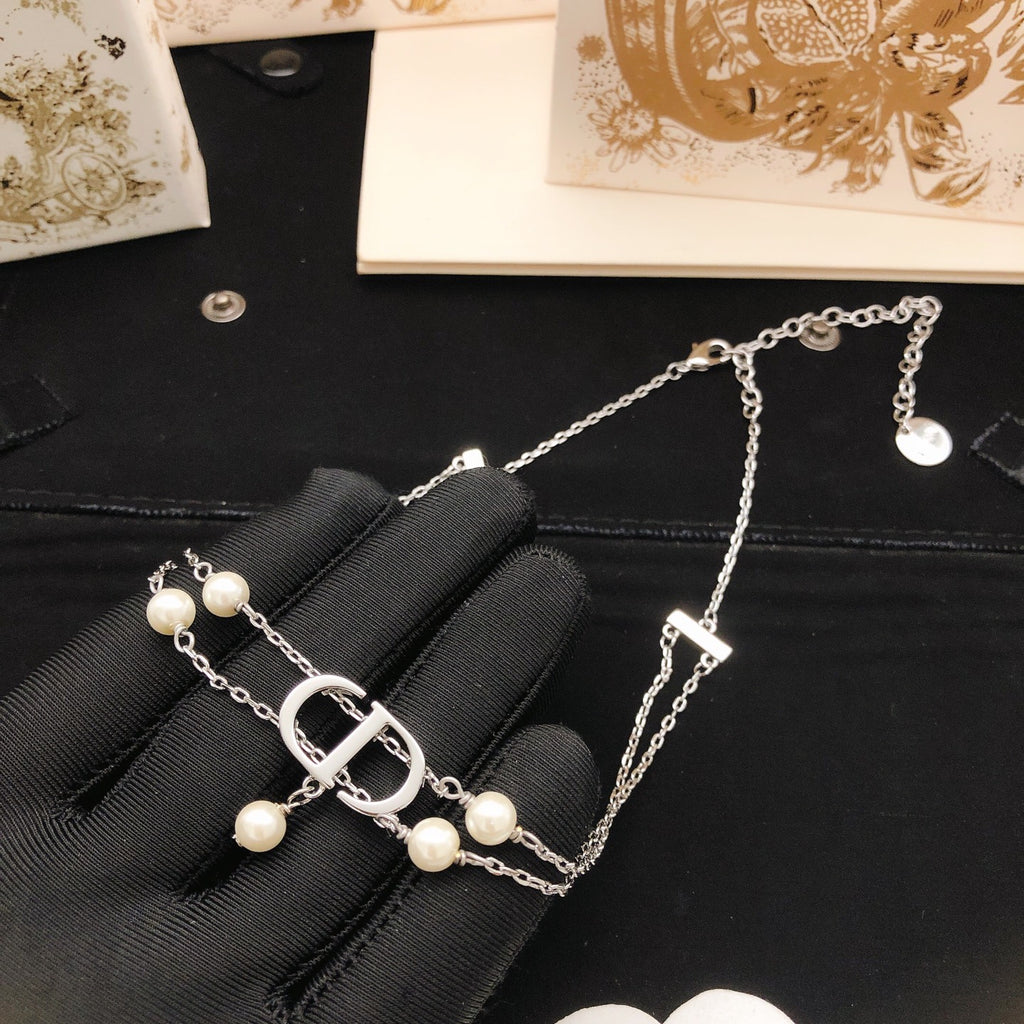 Dior Silver-Tone Floral CD Necklace - product image 4