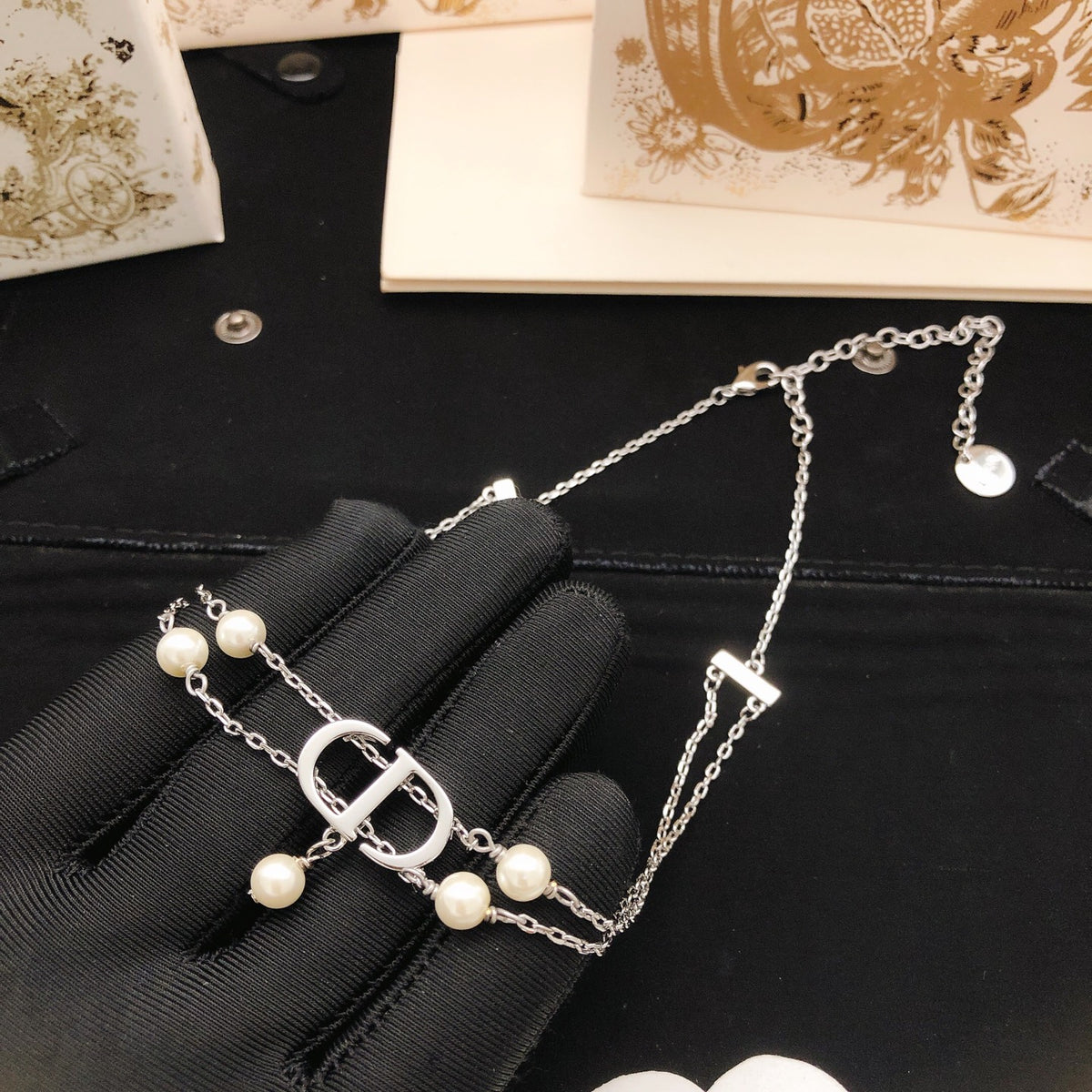 Dior Silver-Tone Floral CD Necklace - product image 4