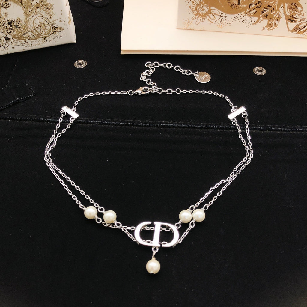 Dior Silver-Tone Floral CD Necklace - product image 3