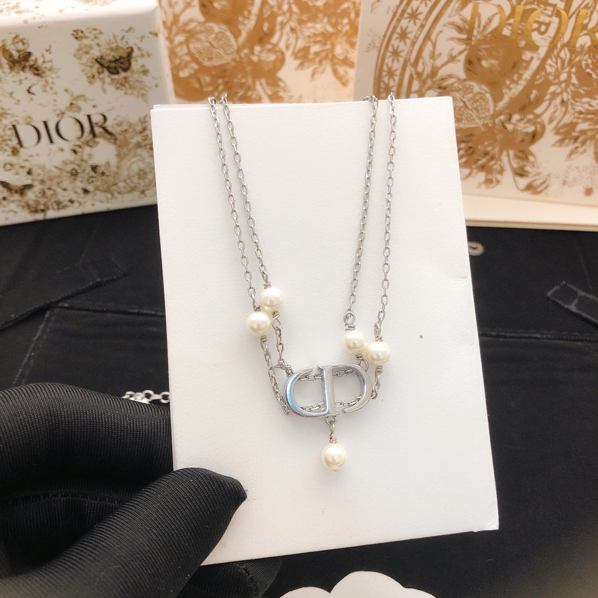 Dior Silver-Tone Floral CD Necklace - product image 5