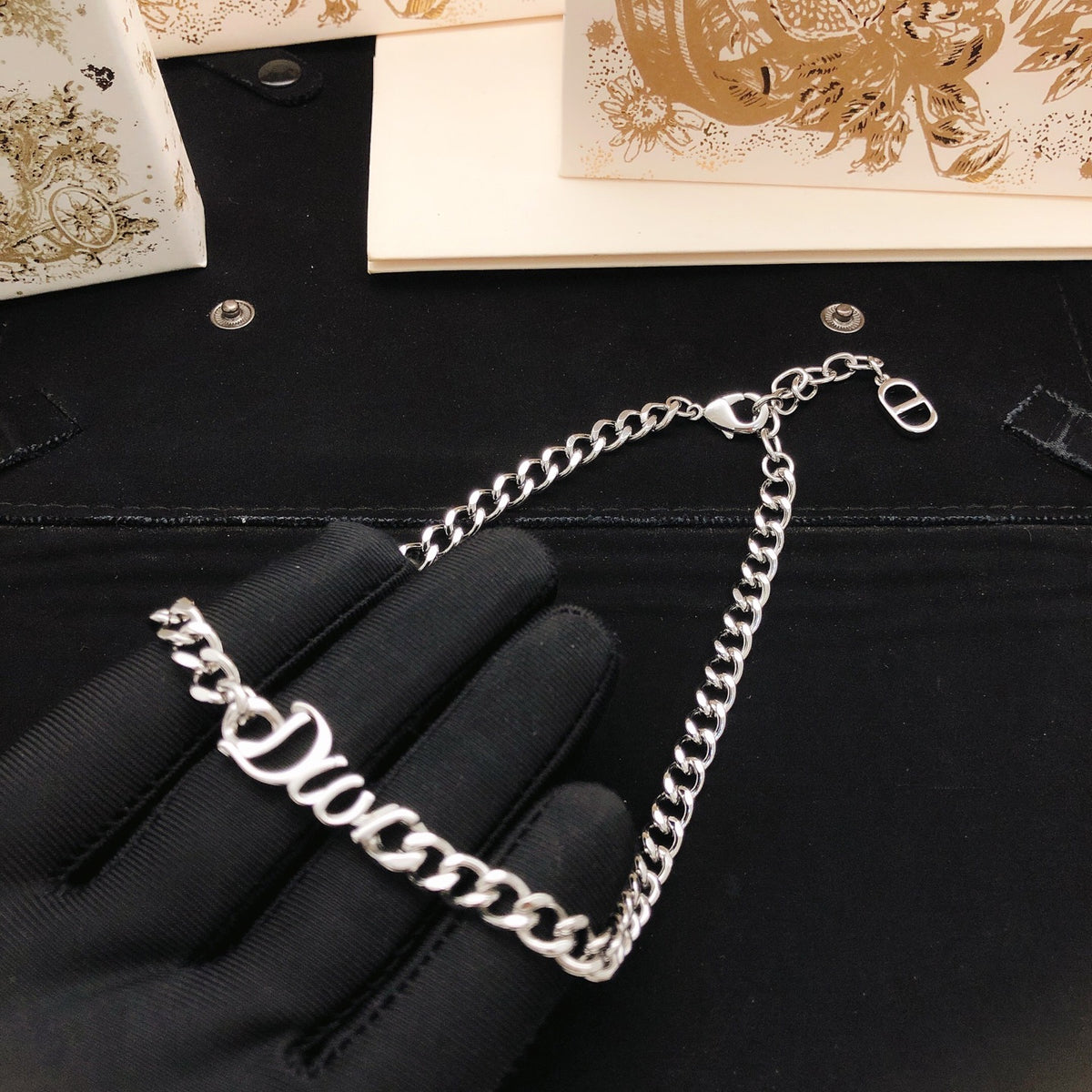 Dior Silver-Tone Letter Curb Necklace - product image 4