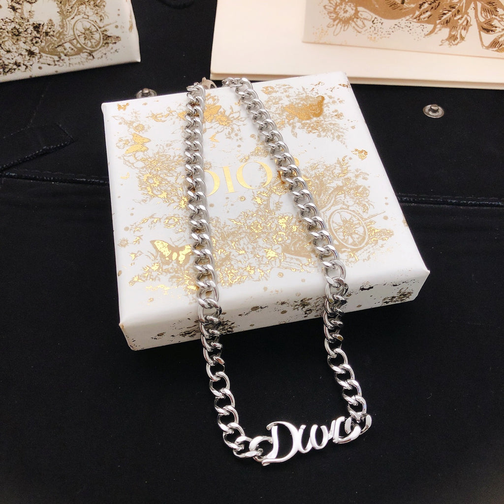 Dior Silver-Tone Letter Curb Necklace - product image 2