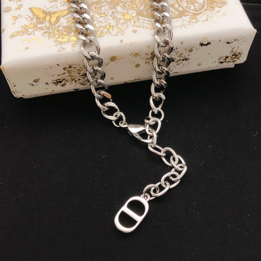 Dior Silver-Tone Letter Curb Necklace - product image 3