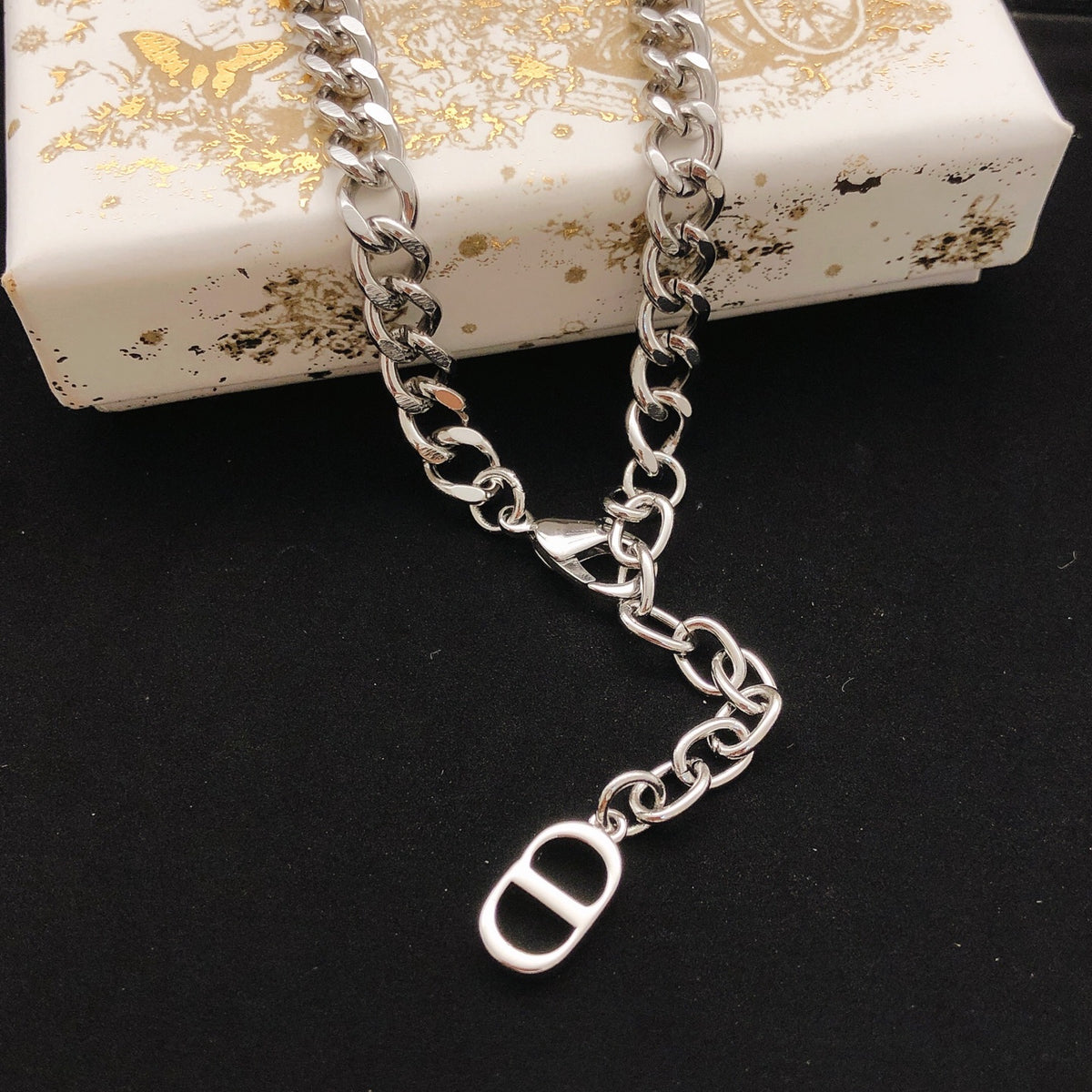 Dior Silver-Tone Letter Curb Necklace - product image 3