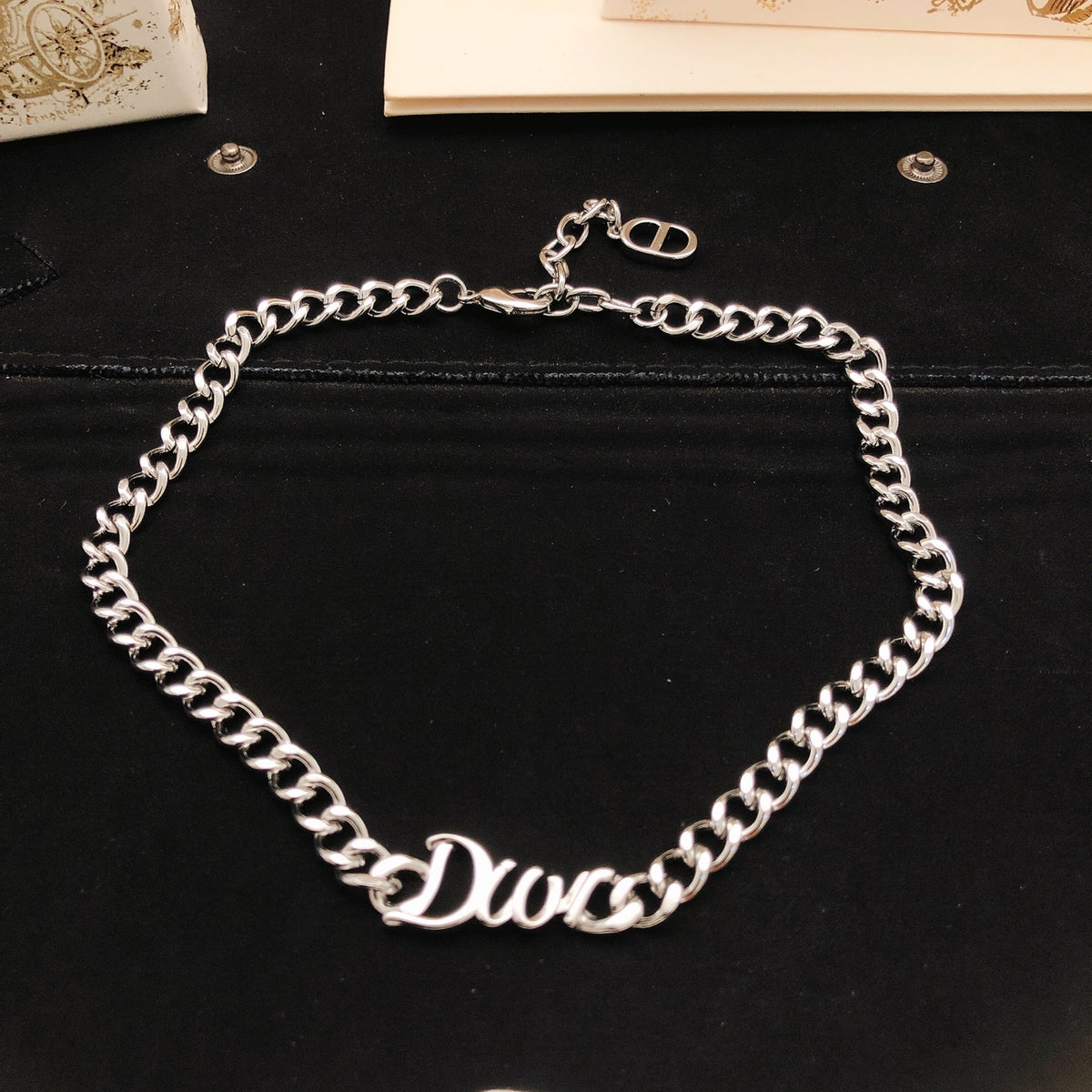 Dior Silver-Tone Letter Curb Necklace - product image 1