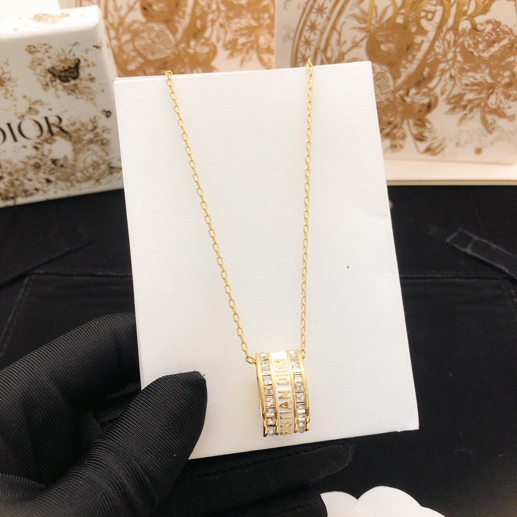 Dior Ribbed Barrel Pendant Necklace - product image 5