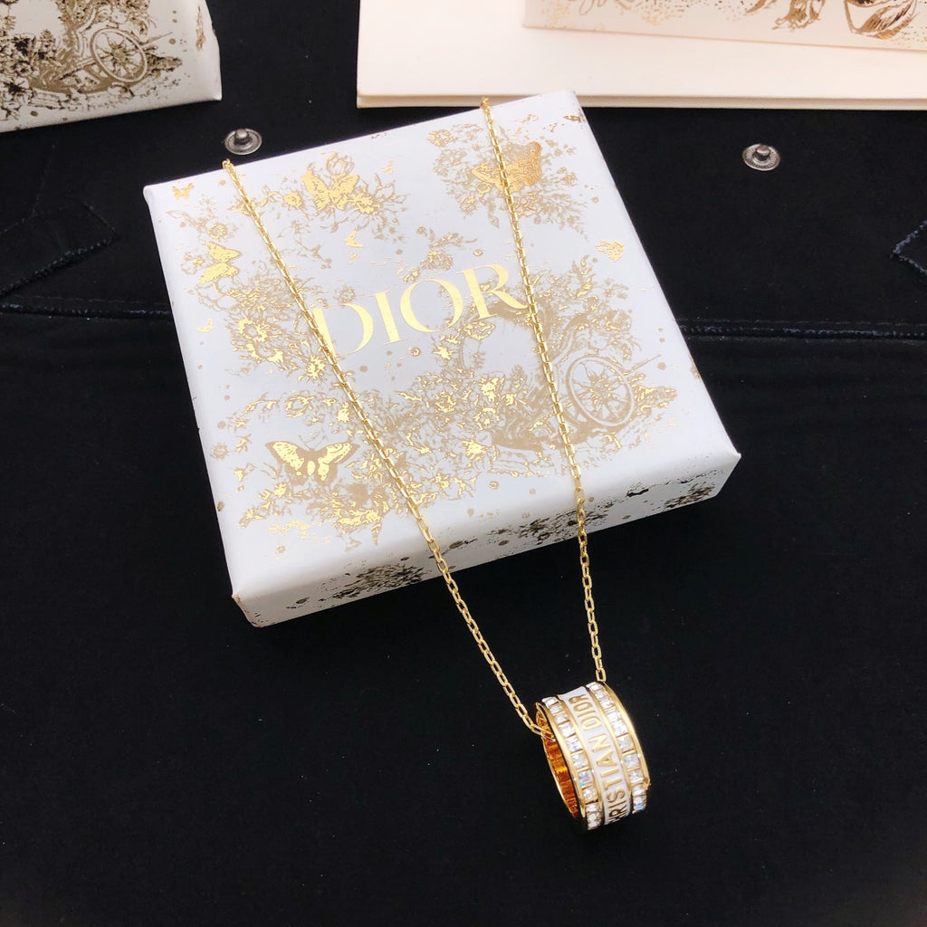 Dior Ribbed Barrel Pendant Necklace - product image 1