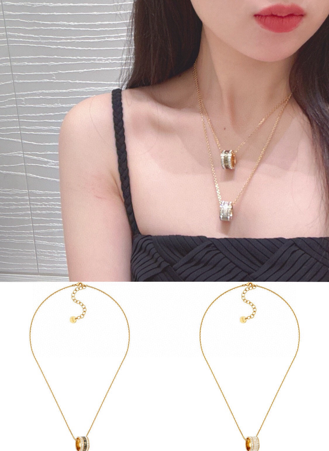 Dior Ribbed Barrel Pendant Necklace - product image 6
