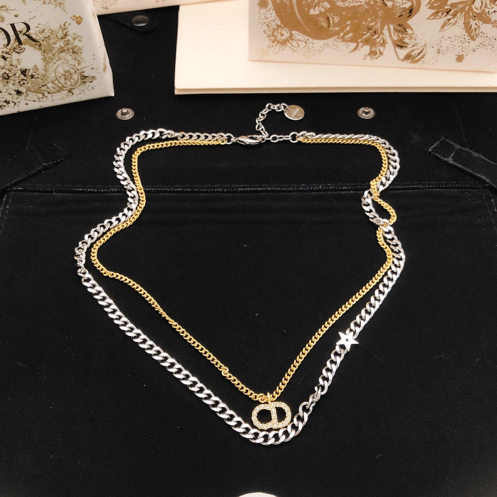 Dior Two-Tone Layered CD Chain Necklace - product image 3