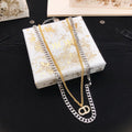 Dior Two-Tone Layered CD Chain Necklace - product image 1