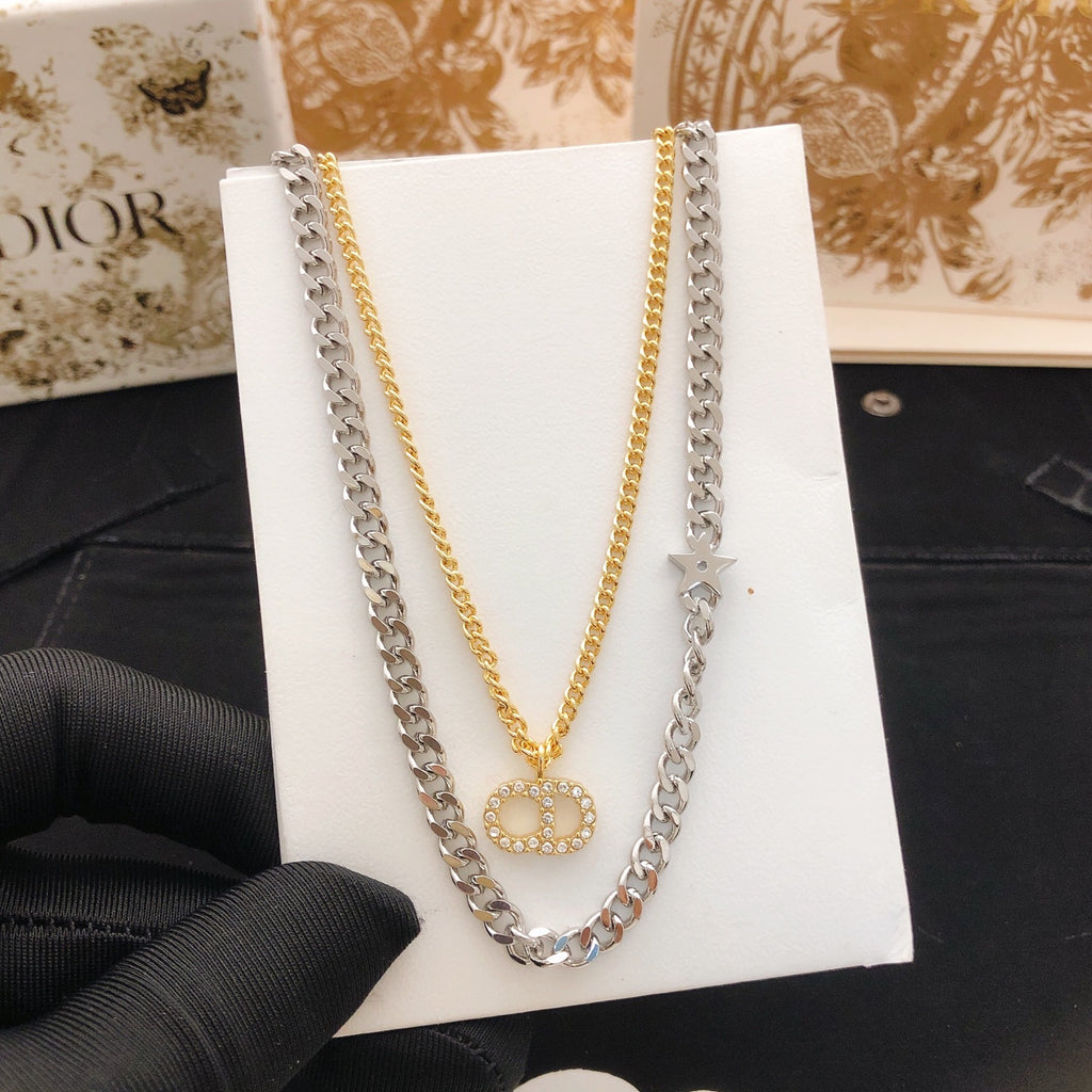 Dior Two-Tone Layered CD Chain Necklace - product image 5
