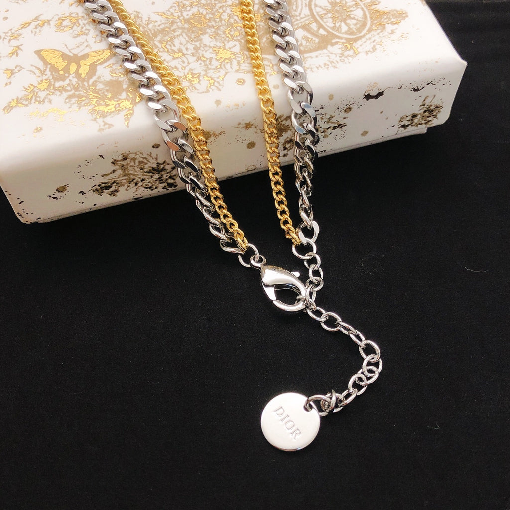 Dior Two-Tone Layered CD Chain Necklace - product image 2