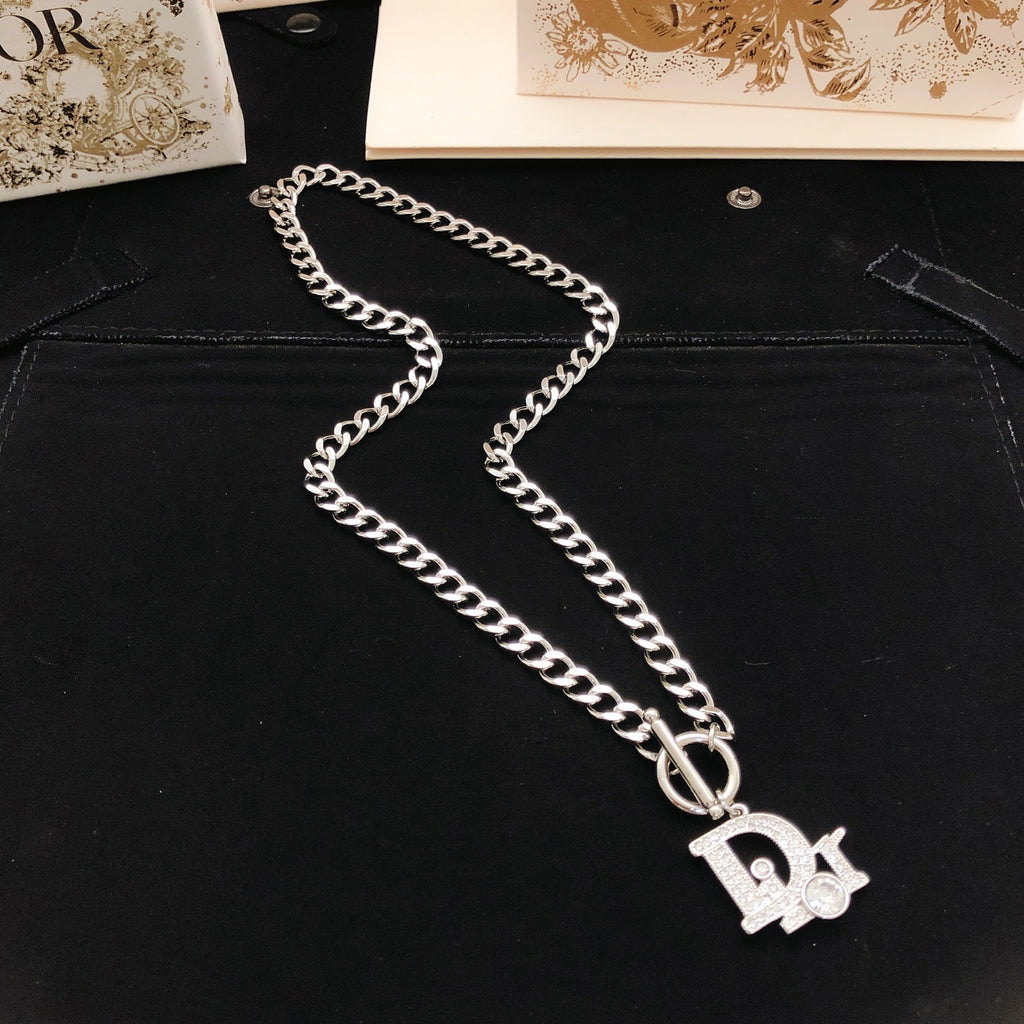 Dior Silver-Tone Letter Charm Chain Necklace - product image 3