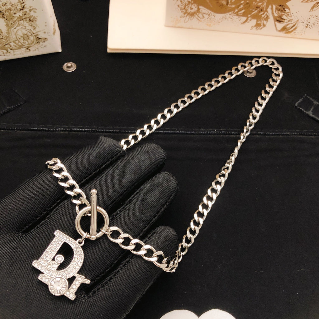 Dior Silver-Tone Letter Charm Chain Necklace - product image 4
