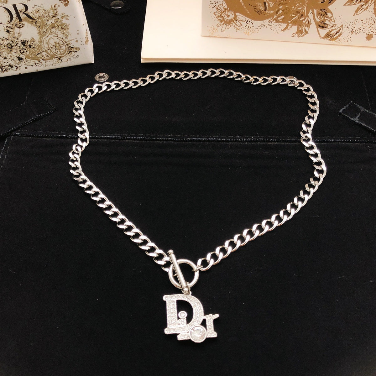 Dior Silver-Tone Letter Charm Chain Necklace - product image 2