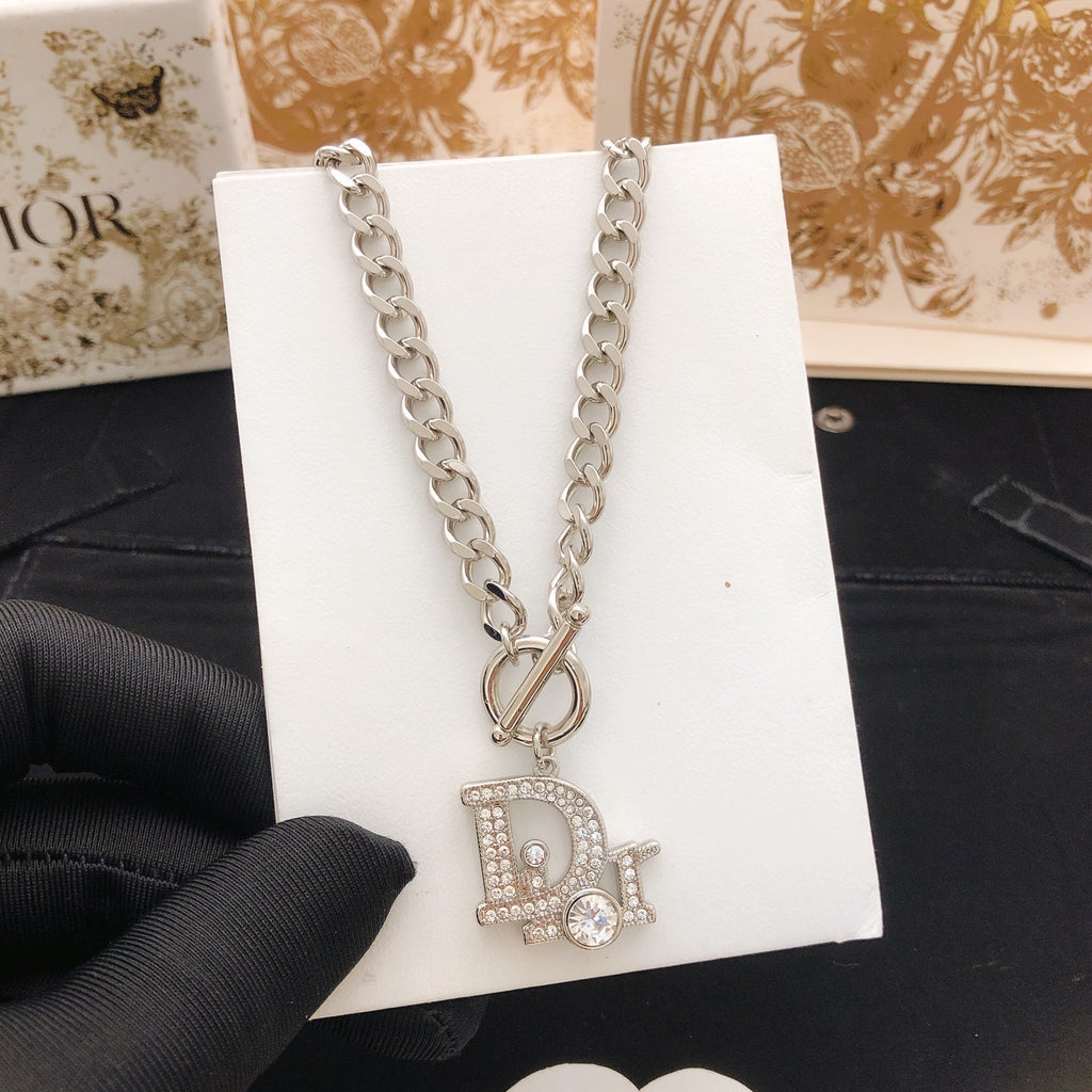 Dior Silver-Tone Letter Charm Chain Necklace - product image 5
