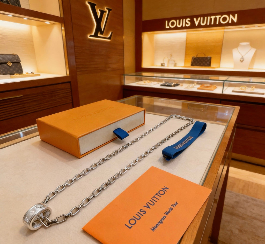 Louis Vuitton Silver-Tone Antiqued Chain Necklace - album image 1