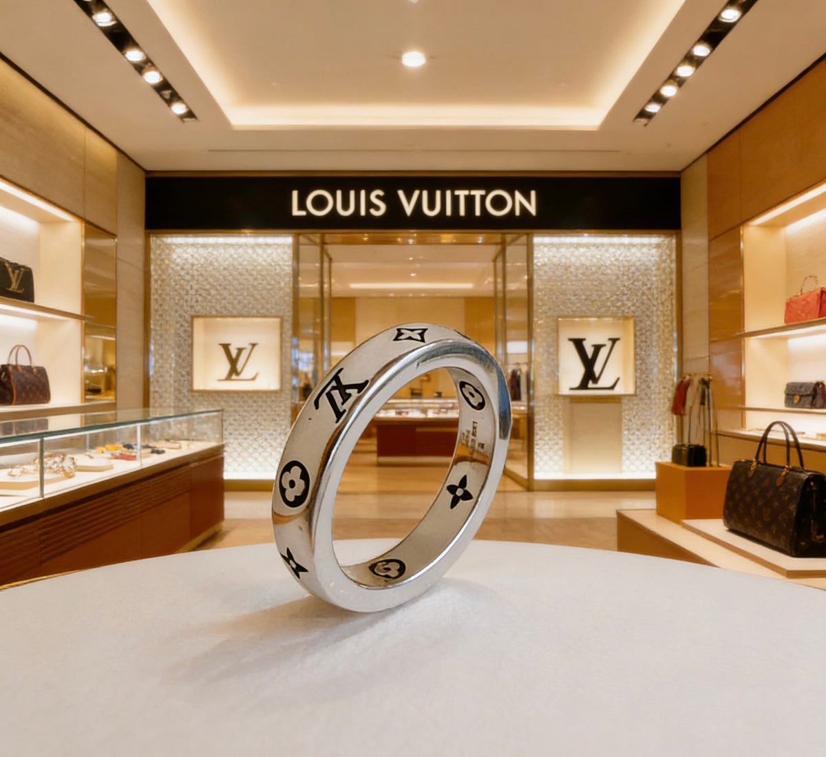 Louis Vuitton Silver-Tone Antiqued Ring - album image 4