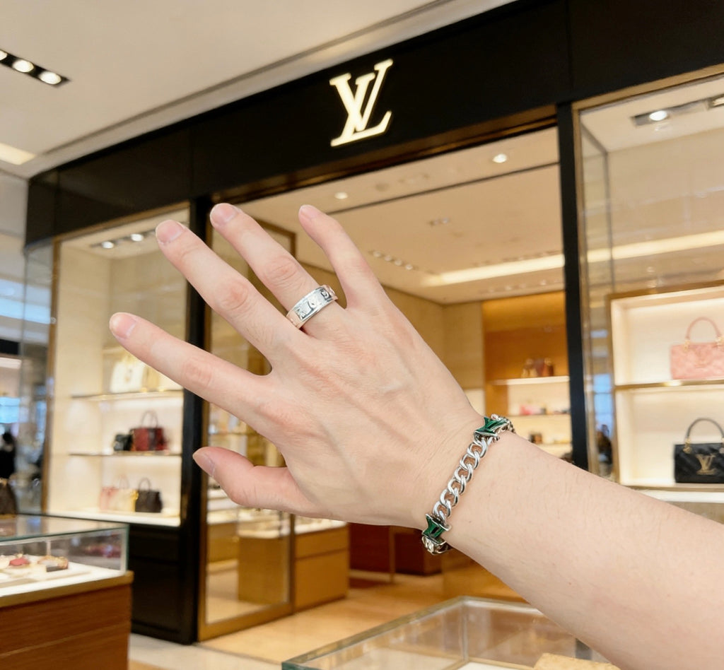 Louis Vuitton Silver-Tone Antiqued Ring - album image 2