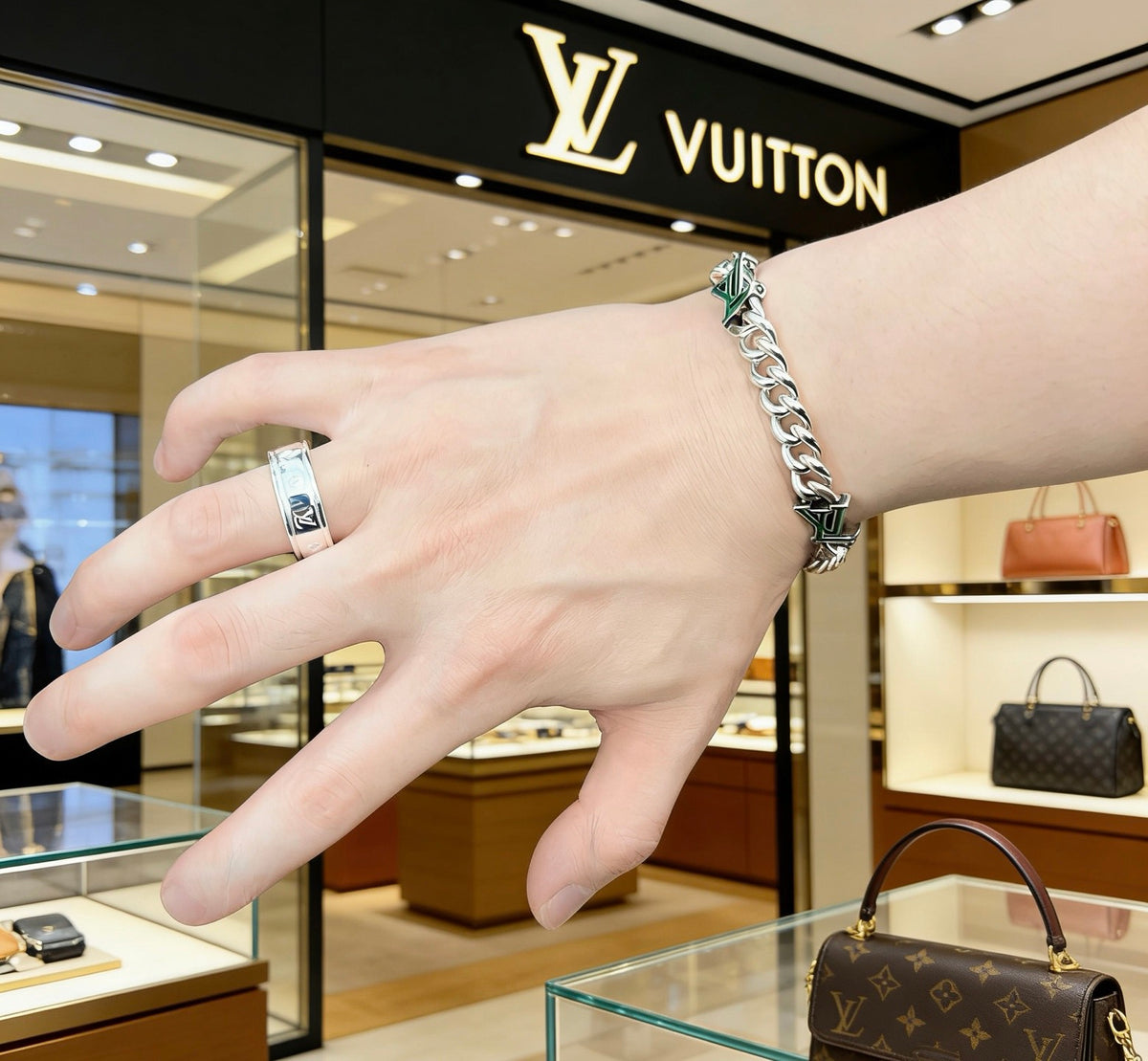 Louis Vuitton Silver-Tone Antiqued Ring - album image 4