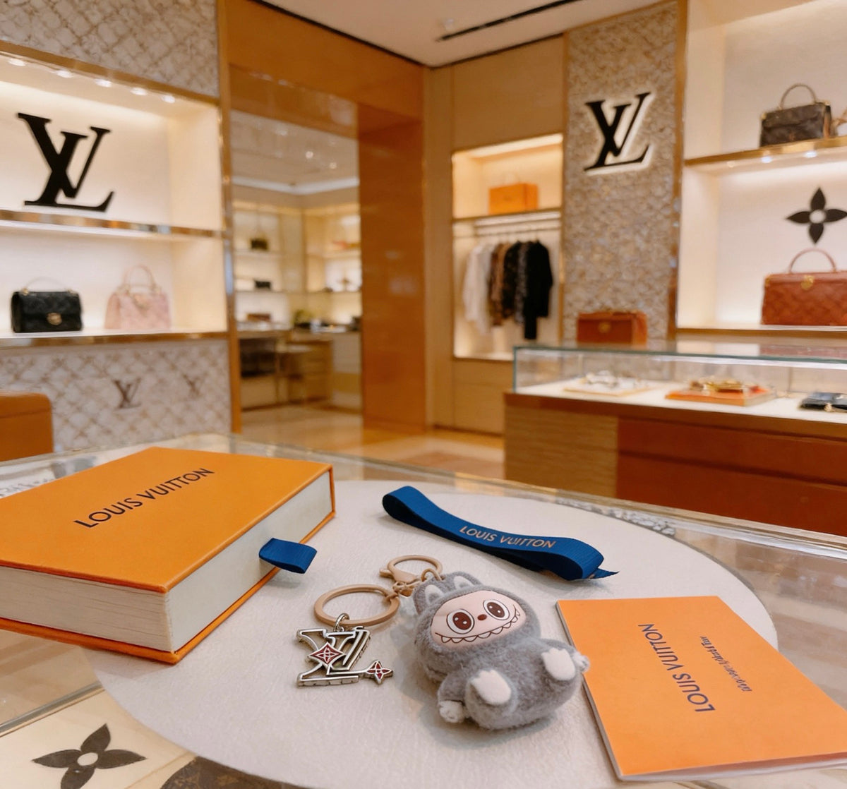 Louis Vuitton Gray Hooded Plush Character Bag Charm - album image 2