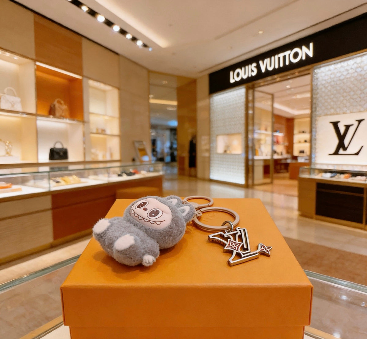 Louis Vuitton Gray Hooded Plush Character Bag Charm - album image 1
