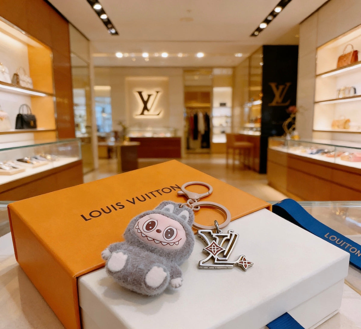 Louis Vuitton Gray Hooded Plush Character Bag Charm - album image 4