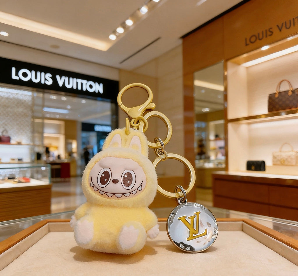 Louis Vuitton White Hooded Plush Character Bag Charm - album image 2