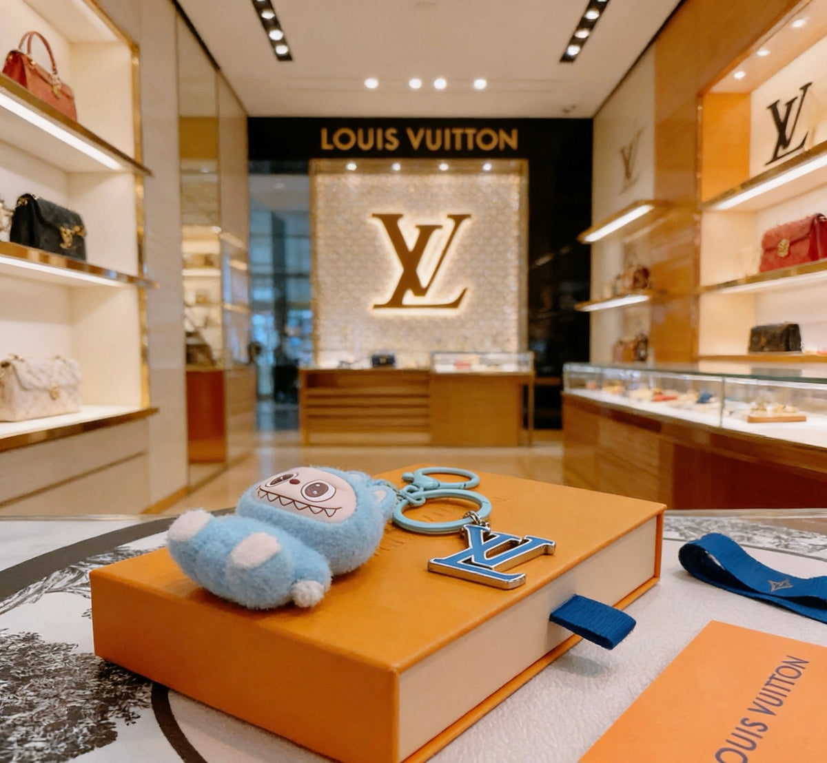 Louis Vuitton Pale Blue Plush Character Bag Charm - album image 1