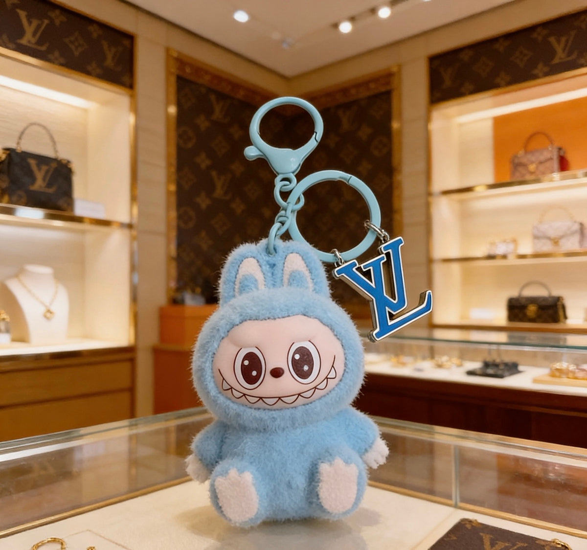 Louis Vuitton Pale Blue Plush Character Bag Charm - album image 4