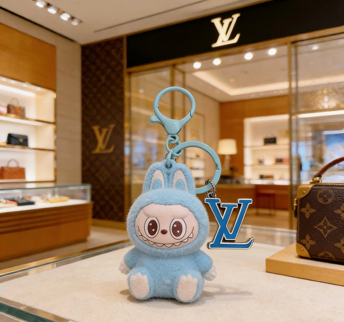 Louis Vuitton Pale Blue Plush Character Bag Charm - album image 2