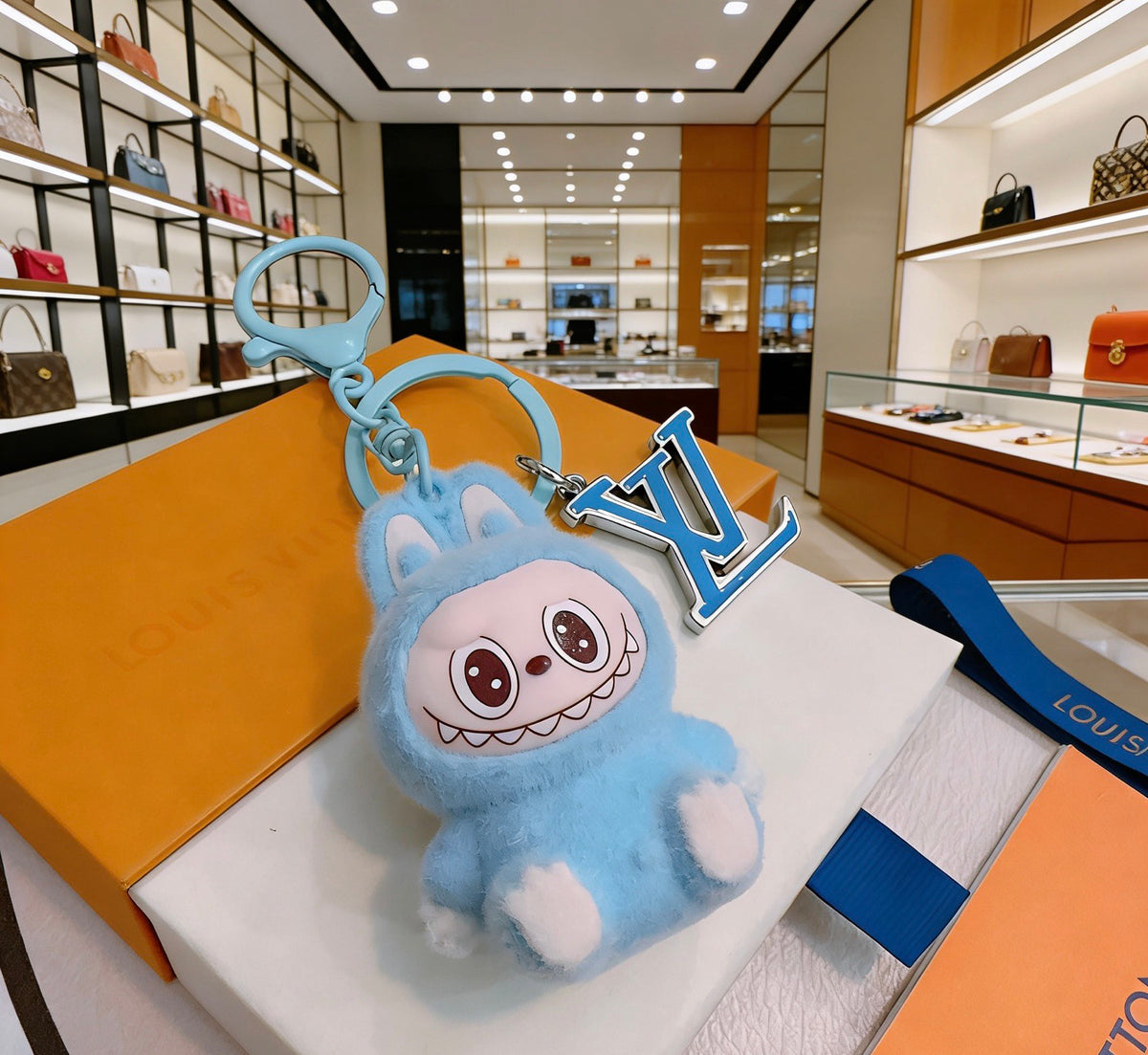 Louis Vuitton Pale Blue Plush Character Bag Charm - album image 5