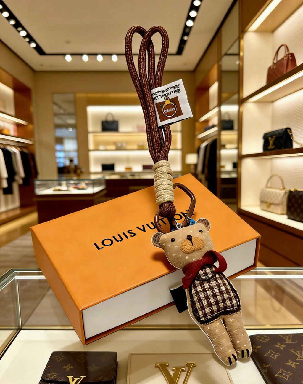 Louis Vuitton Brown Patterned Plush Character Bag Charm - album image 7