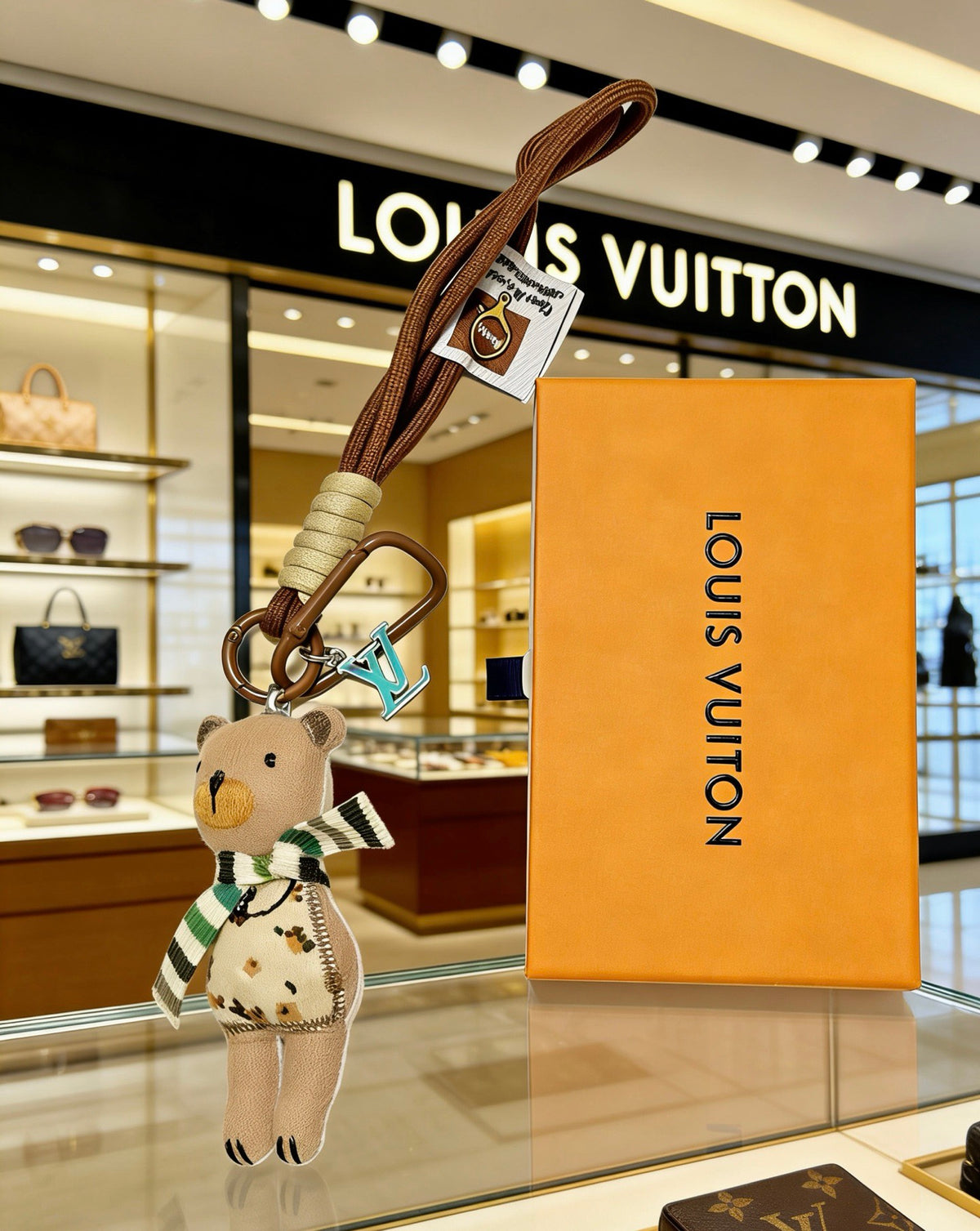 Louis Vuitton Tan Plush Character Bag Charm with Floral Outfit - album image 4