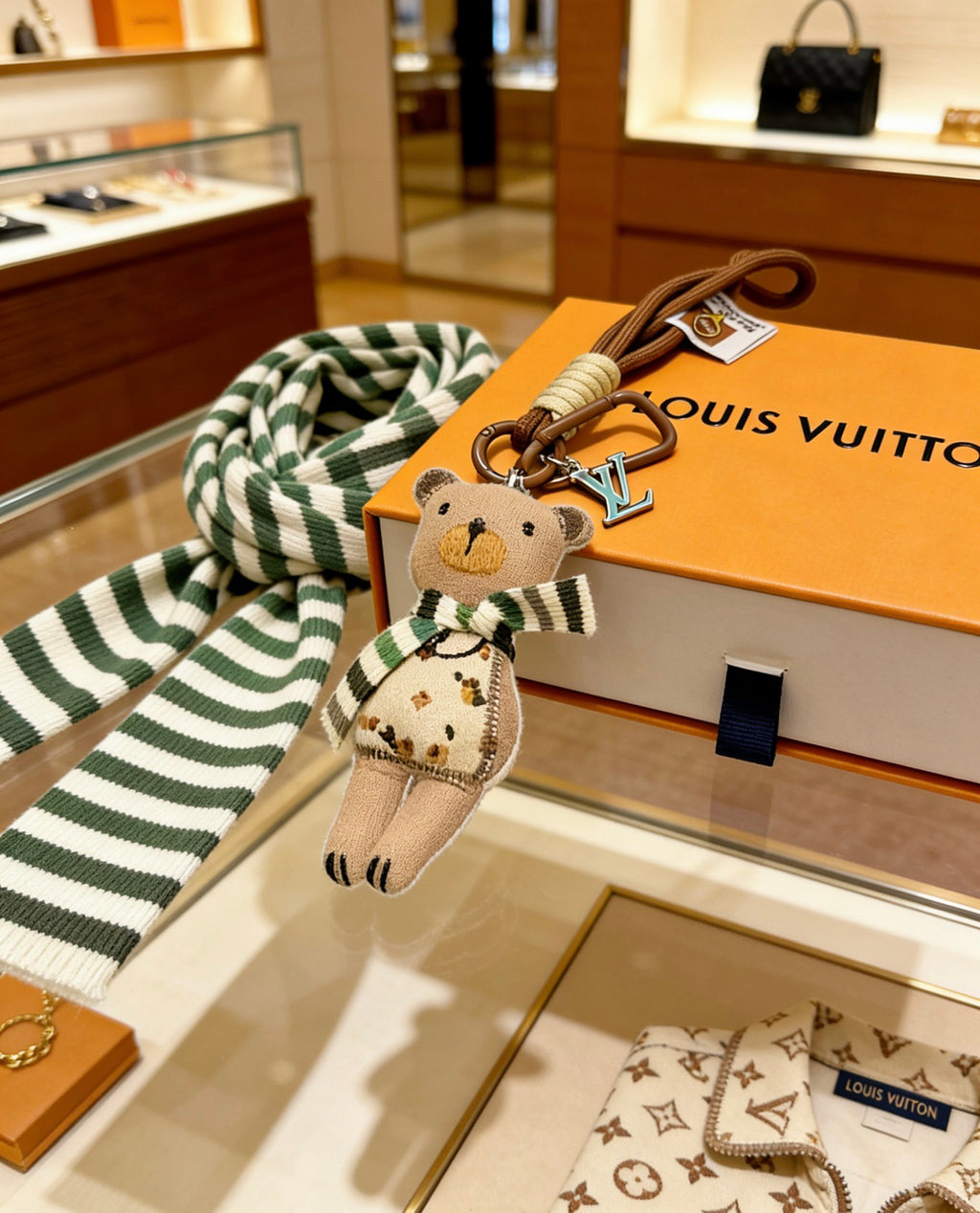 Louis Vuitton Tan Plush Character Bag Charm with Floral Outfit - album image 1