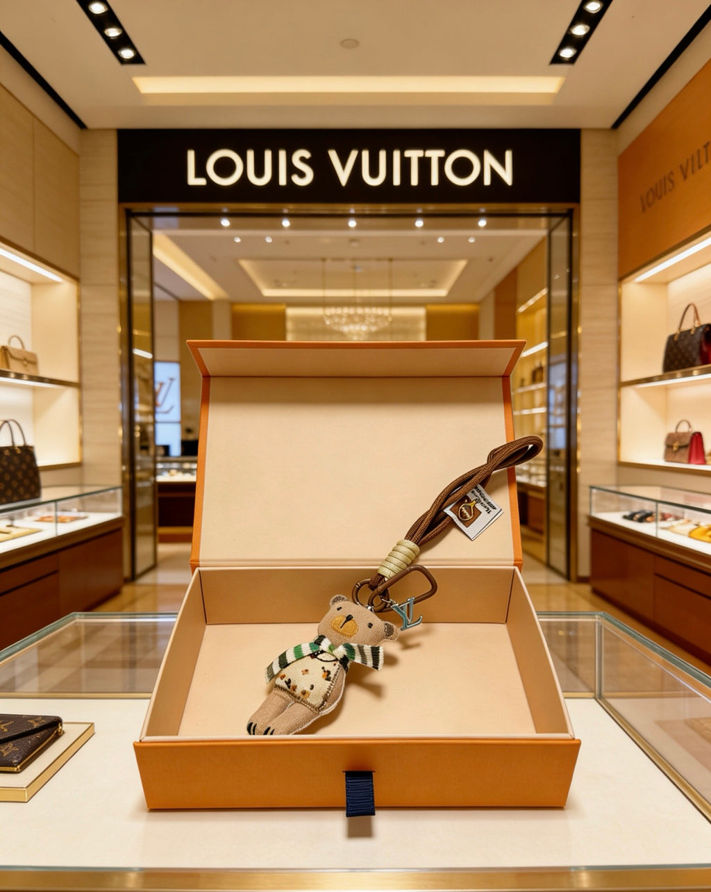 Louis Vuitton Tan Plush Character Bag Charm with Floral Outfit - album image 6