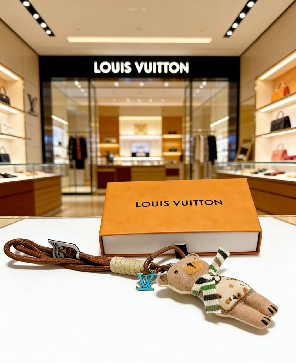 Louis Vuitton Tan Plush Character Bag Charm with Floral Outfit - album image 5