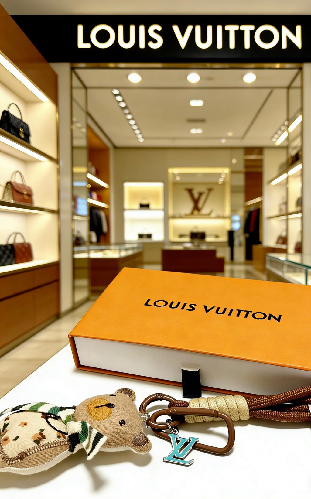 Louis Vuitton Tan Plush Character Bag Charm with Floral Outfit - album image 3