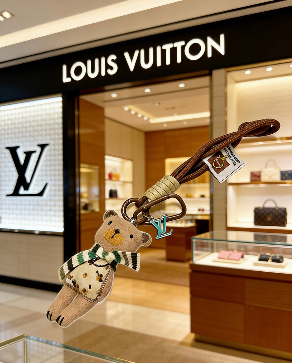 Louis Vuitton Tan Plush Character Bag Charm with Floral Outfit - album image 7