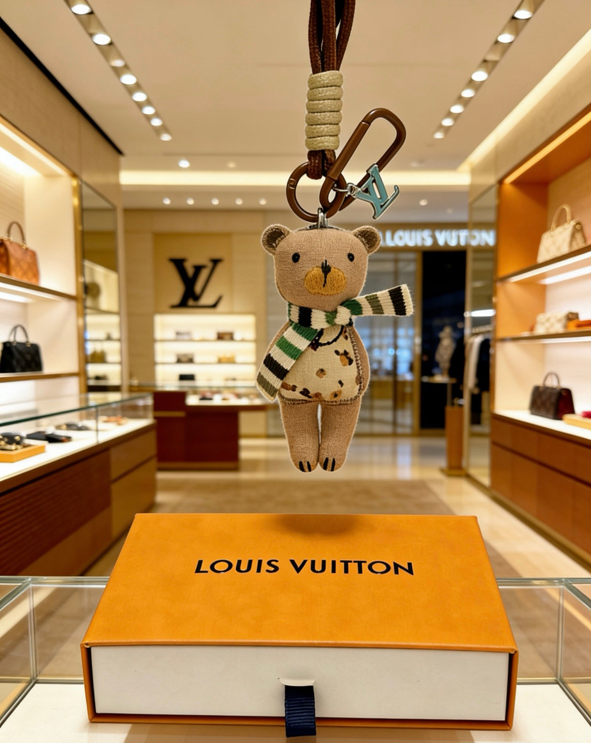 Louis Vuitton Tan Plush Character Bag Charm with Floral Outfit - album image 2