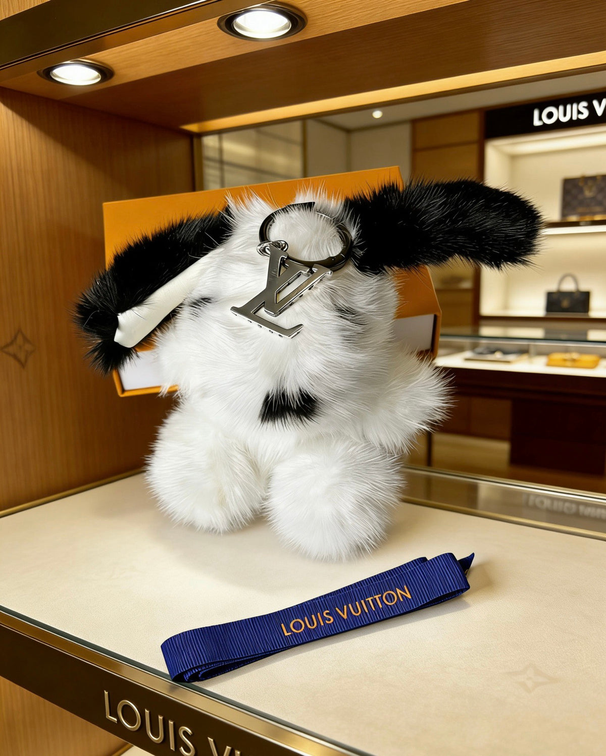 Louis Vuitton White Plush Animal Bag Charm - album image 6