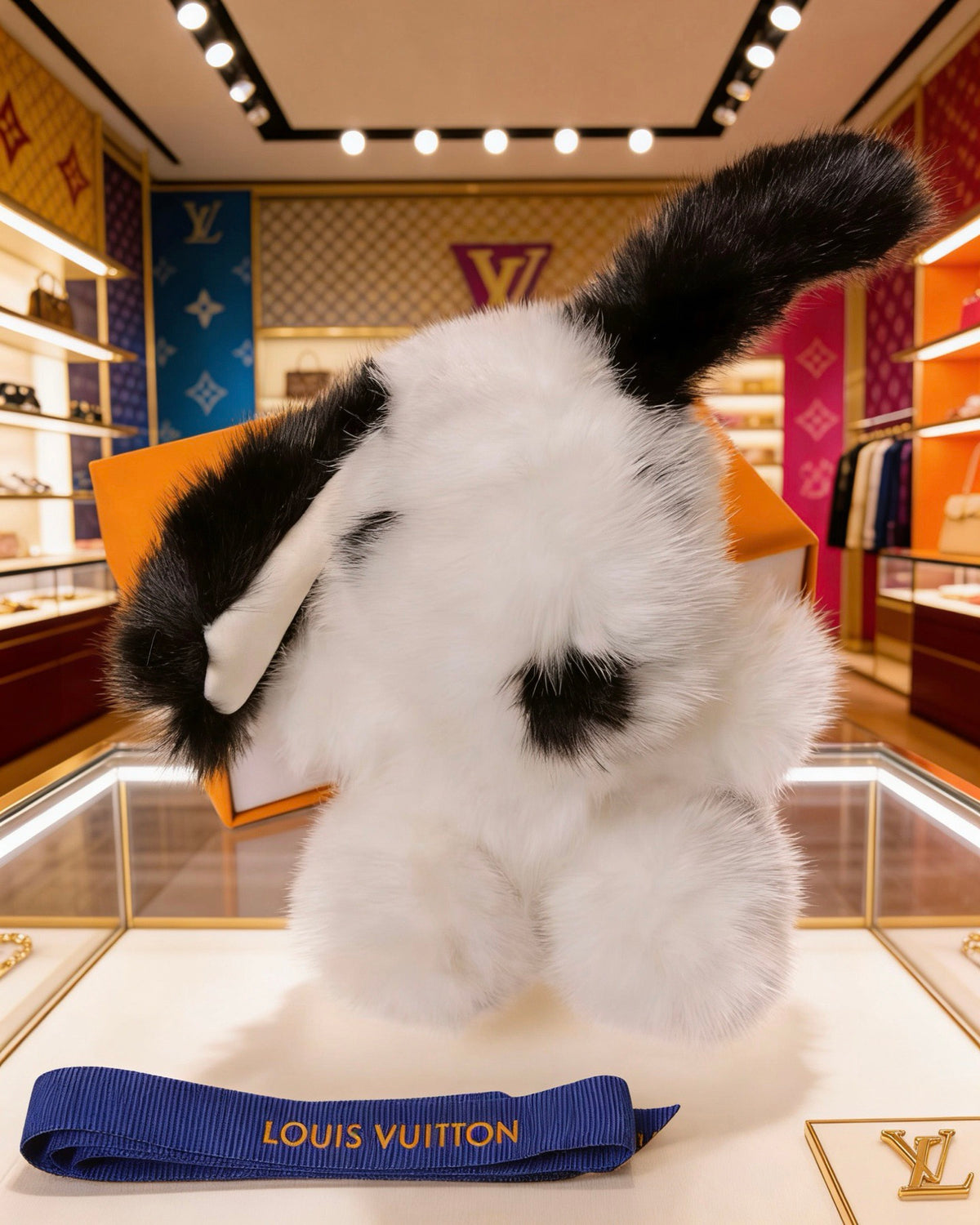 Louis Vuitton White Plush Animal Bag Charm - album image 7