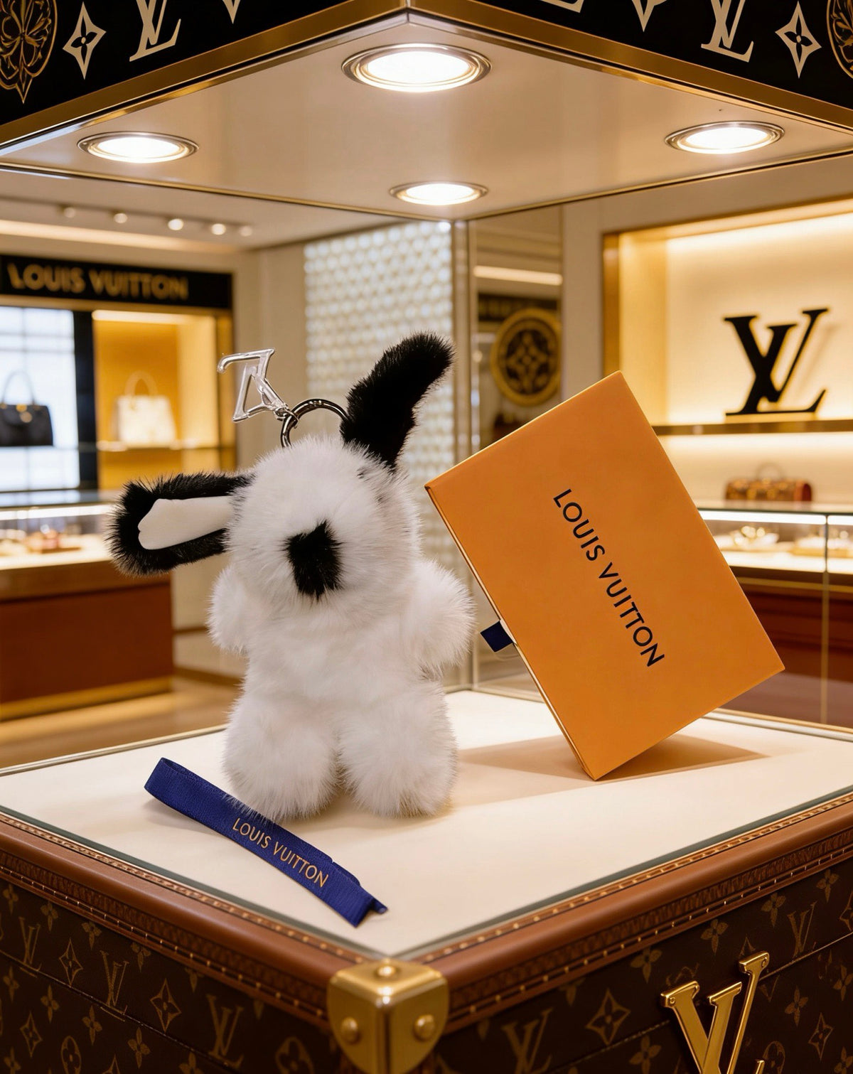 Louis Vuitton White Plush Animal Bag Charm - album image 1