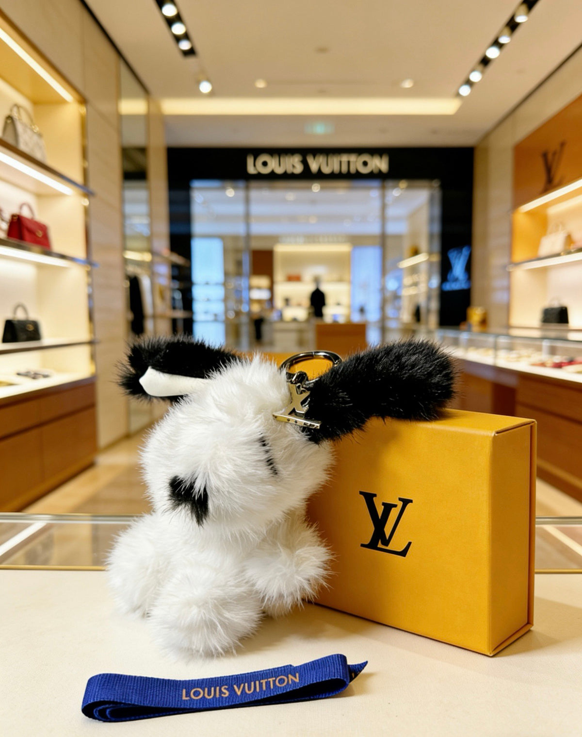 Louis Vuitton White Plush Animal Bag Charm - album image 2