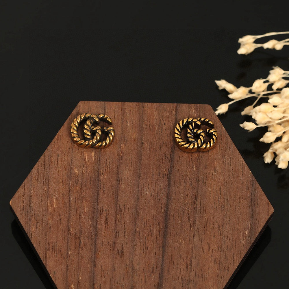 Gucci Dark Silver-Tone Textured GG Stud Earrings - album image 5